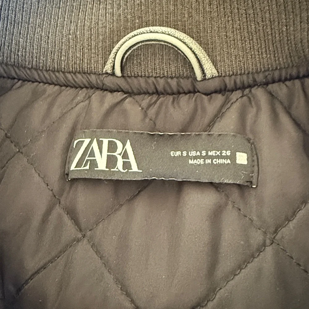 Zara Distressed Faux Leather Bomber Jacket - Picture 6 of 6